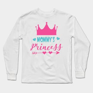 Mommy's Princess, Little Princess, Crown, Hearts Long Sleeve T-Shirt